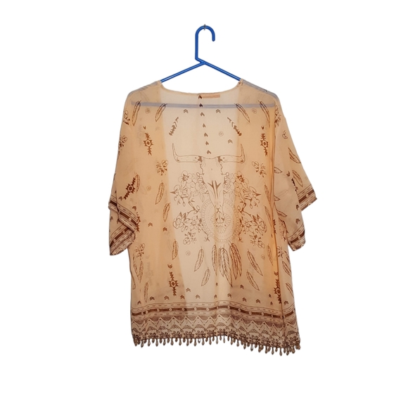 Brown Eyed Girl Designz sheer open front cardigan OS - Picture 5 of 12